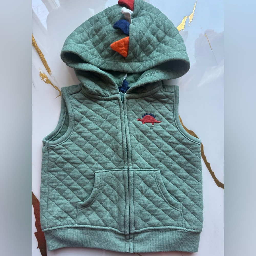 Carter's Green Dinosaur Quilted Vest